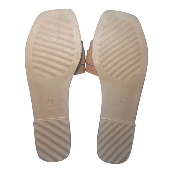 MADDEN GIRL Cognac with Rhinestone Buckle Slides 9 NWT - Picture 6 of 7